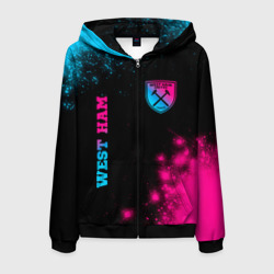 Мужская толстовка 3D на молнии West Ham Neon Gradient