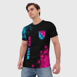 Мужская футболка 3D West Ham Neon Gradient - фото 2