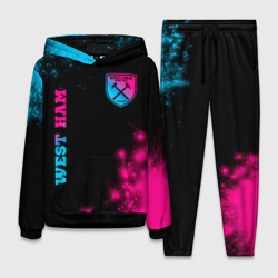 Женский костюм с толстовкой 3D West Ham Neon Gradient