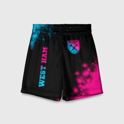 Детские спортивные шорты 3D West Ham Neon Gradient