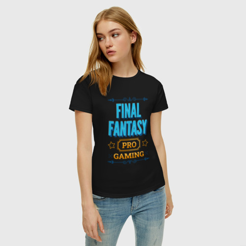Женская футболка хлопок с принтом Игра Final Fantasy PRO Gaming, фото на моделе #1