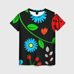 Цветы - микро – Женская футболка 3D с принтом купить со скидкой в -26%