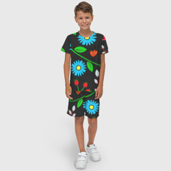 Детский костюм с шортами 3D Цветы - микро - фото 2