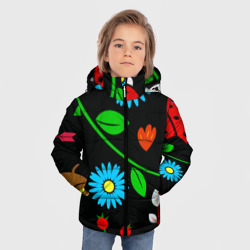 Зимняя куртка для мальчиков 3D Цветы - микро - фото 2