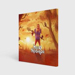 Холст квадратный Hello Neighbor Привет сосед с лопатой