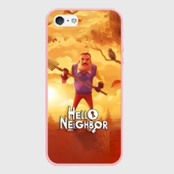 Чехол для iPhone 5/5S матовый Hello Neighbor Привет сосед с лопатой