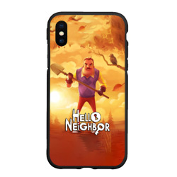 Чехол для iPhone XS Max матовый Hello Neighbor Привет сосед с лопатой