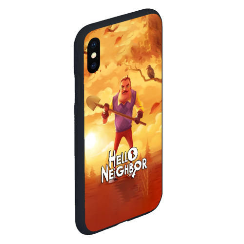 Чехол для iPhone XS Max матовый Hello Neighbor Привет сосед с лопатой, цвет черный - фото 3