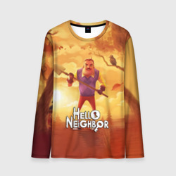 Мужской лонгслив 3D Hello Neighbor Привет сосед с лопатой