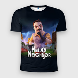 Мужская футболка 3D Slim Hello Neighbor игра Привет сосед
