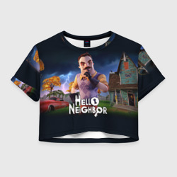 Женская футболка Crop-top 3D Hello Neighbor игра Привет сосед