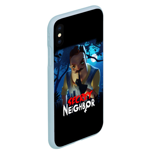 Чехол для iPhone XS Max матовый Secret Neighbor, цвет голубой - фото 3