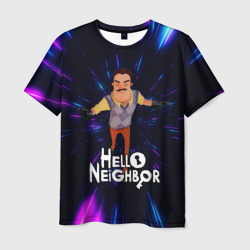 Мужская футболка 3D Hello Neighbor Привет сосед Бегущий