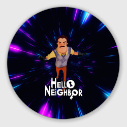 Круглый коврик для мышки Hello Neighbor Привет сосед Бегущий