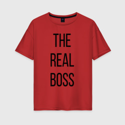 Женская футболка хлопок Oversize The Real boss!