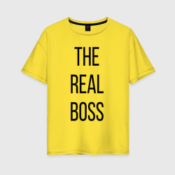 Женская футболка хлопок Oversize The Real boss!