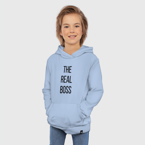 Детская толстовка хлопок The Real boss!, цвет мягкое небо - фото 5