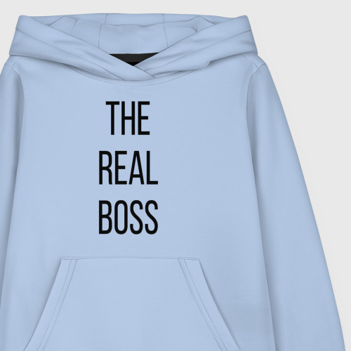 Детская толстовка хлопок The Real boss!, цвет мягкое небо - фото 3