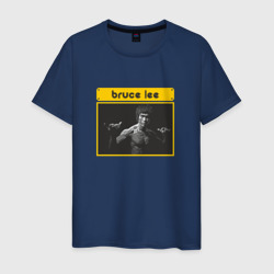 Брюс Ли в культовой позе – Мужская футболка хлопок с принтом купить со скидкой в -20%
