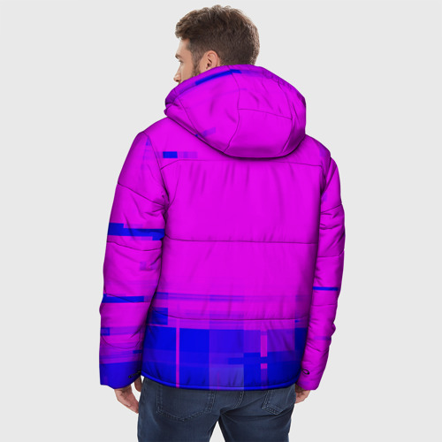Мужская зимняя куртка 3D Cross Fire Glitch Text Effect, цвет черный - фото 4