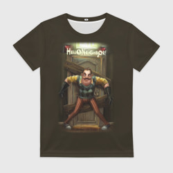 Женская футболка 3D Привет сосед игра