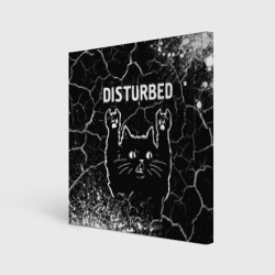 Холст квадратный Группа Disturbed и Рок Кот