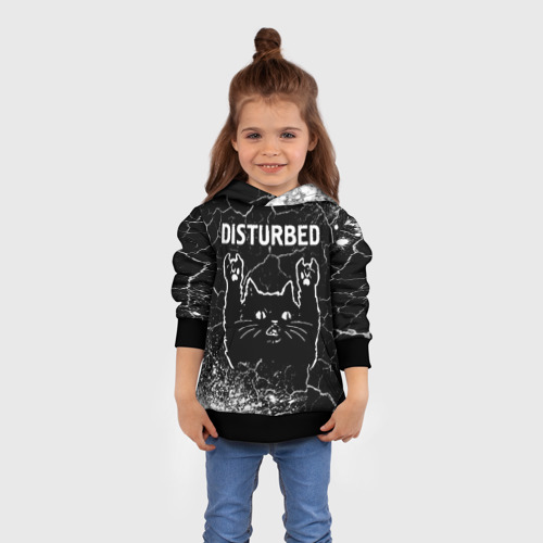 Детская толстовка 3D Группа Disturbed и Рок Кот, цвет черный - фото 4
