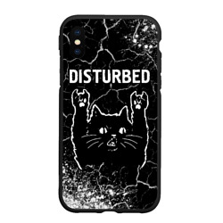 Чехол для iPhone XS Max матовый Группа Disturbed и Рок Кот