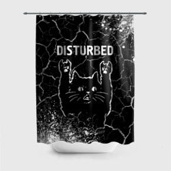 Штора 3D для ванной Группа Disturbed и Рок Кот