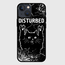 Чехол для iPhone 13 mini Группа Disturbed и Рок Кот