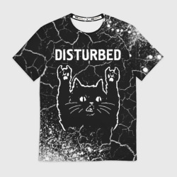 Мужская футболка 3D Группа Disturbed и Рок Кот