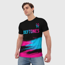 Мужская футболка 3D Deftones Neon Gradient - фото 2