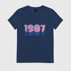 Женская футболка хлопок 1987 Год Ретро Неон
