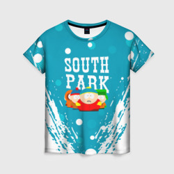 Женская футболка 3D Южный Парк - на голубом фоне