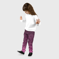 Детские брюки 3D Ажурный орнамент на бордовом градиентном фоне - фото 2