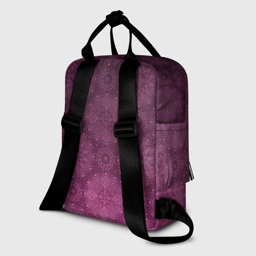 Женский рюкзак 3D Ажурный орнамент на бордовом градиентном фоне - фото 5