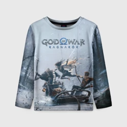 Детский лонгслив 3D Кратос, Атрей и Фрея GOW Ragnarok