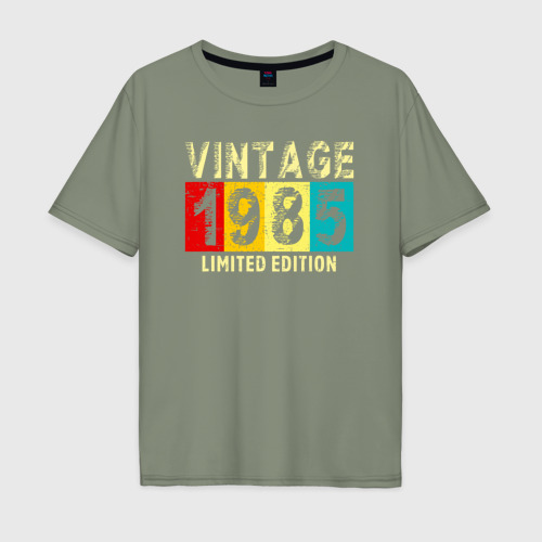 Мужская футболка хлопок Oversize Винтаж 1985 ограничений выпуск, цвет авокадо