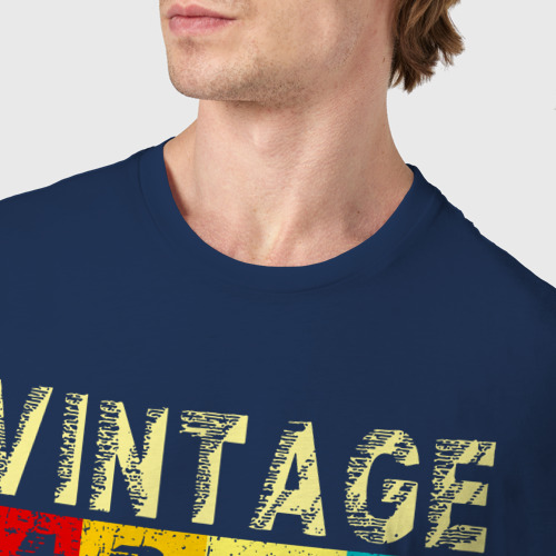 Мужская футболка хлопок Винтаж 1985 ограничений выпуск, цвет темно-синий - фото 6