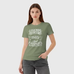 Женская футболка хлопок Легенды рожденная в 1985 - фото 2