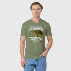 Мужская футболка хлопок Только легендарные рыбаки рождаются в 1985 - фото 2