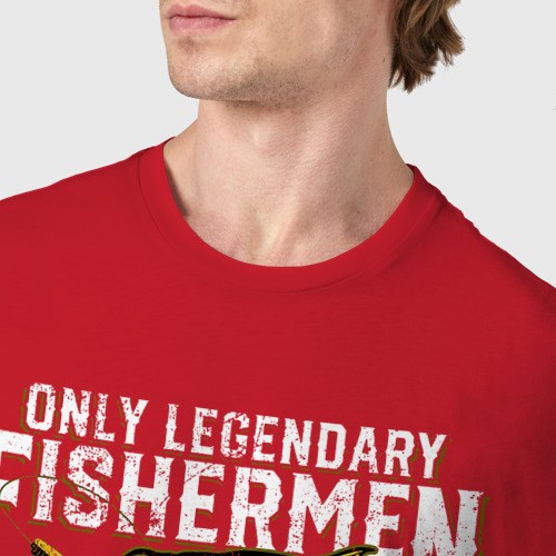 Мужская футболка хлопок Только легендарные рыбаки рождаются в 1985, цвет красный - фото 6