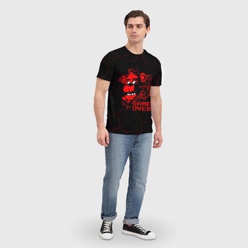 Мужская футболка 3D Пять ночей с Фредди - game over, цвет 3D печать - фото 5
