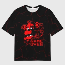 Мужская футболка oversize 3D Пять ночей с Фредди - game over