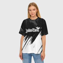 Женская футболка oversize 3D Judas Priest metal - фото 2