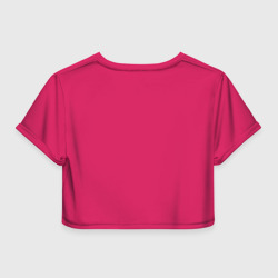 Топик (короткая футболка или блузка, не доходящая до середины живота) с принтом Twerk white inscription для женщины, вид сзади №1. Цвет основы: белый