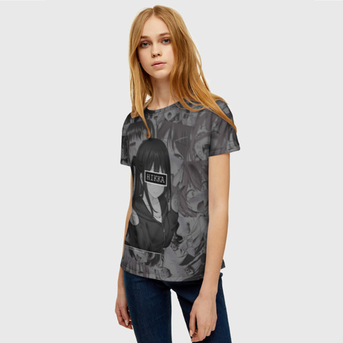 Женская футболка 3D с принтом Hiкка, фото на моделе #1