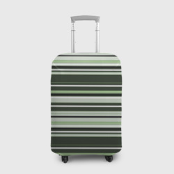 Горизонтальные зеленые  белые полосы – Чехол для чемодана 3D с принтом купить
