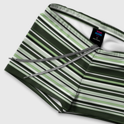 Плавки с принтом Горизонтальные зеленые  белые полосы для мужчины, вид на модели спереди №4. Цвет основы: белый