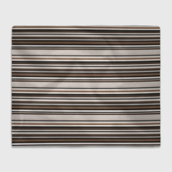 Горизонтальные коричневые бежевые  черные полосы – Плед 3D с принтом купить со скидкой в -14%